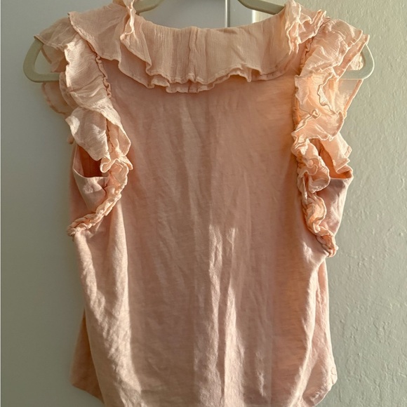 Anthropologie Peach Ruffled Blouse - Picture 2 of 9